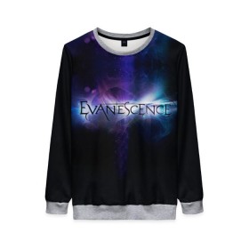 Женский свитшот 3D с принтом Evanescence 2 в Ухте, 100% полиэстер с мягким внутренним слоем | круглый вырез горловины, мягкая резинка на манжетах и поясе, свободная посадка по фигуре | evanescence | fallen | the open door | джен маджура | иванесенс | тим маккорд | трой маклоухорн | уилл хант | эванесенс | эми ли
