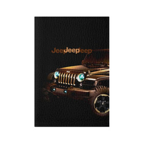 Обложка для паспорта матовая кожа с принтом Jeep в Ухте, натуральная матовая кожа | размер 19,3 х 13,7 см; прозрачные пластиковые крепления | Тематика изображения на принте: brand | car | chrysler | jeep | logo | usa | автомобиль | джип | крайслер | логотип | марка | сша