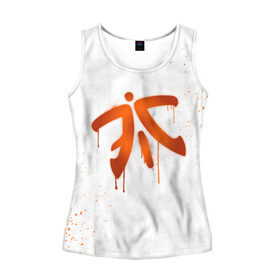 Женская майка 3D с принтом cs:go - Fnatic (White collection) в Ухте, 100% полиэстер | круглая горловина, прямой силуэт, длина до линии бедра | cs go | fnatic | кс го | фнатик