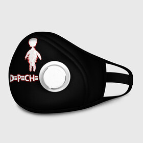 Маска из неопрена с принтом DM: Playing the angel в Ухте, неопрен 100% | Форма огибающая нос. Резинки для ушей с дополнительной резинкой на затылке. Клапан для выдоха для активного дыхания при занятиях спортом. Эластичный материал маски и окантовки для лучшего растяжения и прилегания маски.  | Тематика изображения на принте: depeche mode