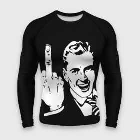 Мужской рашгард 3D с принтом Человек с пальцем в Ухте,  |  | Тематика изображения на принте: менеджер