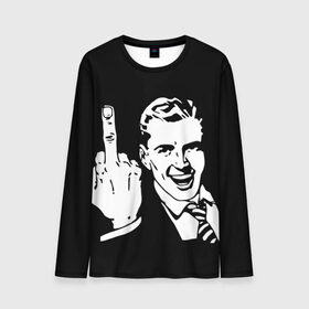 Мужской лонгслив 3D с принтом Человек с пальцем в Ухте, 100% полиэстер | длинные рукава, круглый вырез горловины, полуприлегающий силуэт | Тематика изображения на принте: менеджер
