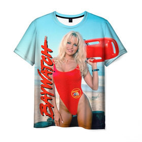 Мужская футболка 3D с принтом Baywatch Памела в Ухте, 100% полиэфир | прямой крой, круглый вырез горловины, длина до линии бедер | pamella adnerson | андерсон | спасатели малибу