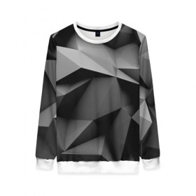 Женский свитшот 3D с принтом Gray abstraction в Ухте, 100% полиэстер с мягким внутренним слоем | круглый вырез горловины, мягкая резинка на манжетах и поясе, свободная посадка по фигуре | abstract | abstraction | грань | краски | линии | ребро | текстура