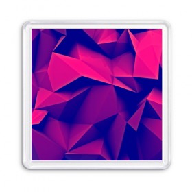 Магнит 55*55 с принтом Violet polygon в Ухте, Пластик | Размер: 65*65 мм; Размер печати: 55*55 мм | 3d | abstraction | абстракция | геометрия | грани | линии | полигоны | розовый | сочетания | текстура | треугольники | фиолетовый