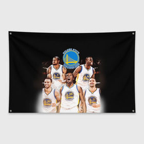 Флаг-баннер с принтом Golden State Warriors 5 в Ухте, 100% полиэстер | размер 67 х 109 см, плотность ткани — 95 г/м2; по краям флага есть четыре люверса для крепления | draymond green | golden state warriors | klay thompson | nba | stephen curry | голден стэйт уорриорз | дрэймонд грин | клей томпсон | стефен карри