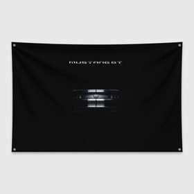 Флаг-баннер с принтом Ford Mustang GT в Ухте, 100% полиэстер | размер 67 х 109 см, плотность ткани — 95 г/м2; по краям флага есть четыре люверса для крепления | Тематика изображения на принте: cobra | ford | gt | mustang | shelby | гт | мустанг | форд