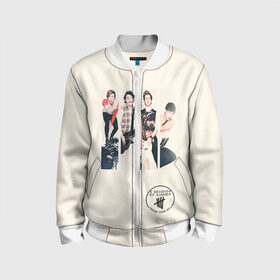 Детский бомбер 3D с принтом 5 Seconds of Summer в Ухте, 100% полиэстер | застегивается на молнию, по бокам два кармана без застежек, мягкие манжеты, по низу бомбера и на воротнике — эластичная резинка | Тематика изображения на принте: 