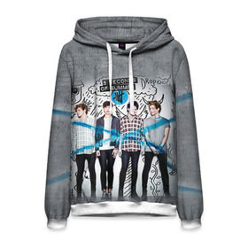 Мужская толстовка 3D с принтом 5 Seconds of Summer в Ухте, 100% полиэстер | двухслойный капюшон со шнурком для регулировки, мягкие манжеты на рукавах и по низу толстовки, спереди карман-кенгуру с мягким внутренним слоем. | Тематика изображения на принте: 5 seconds of summer | 5 sos | 5 секунд лета | 5sos