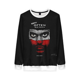 Женский свитшот 3D с принтом The Weeknd в Ухте, 100% полиэстер с мягким внутренним слоем | круглый вырез горловины, мягкая резинка на манжетах и поясе, свободная посадка по фигуре | the weeknd | викенд | тесфайе | уикенд