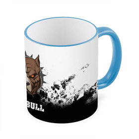 Кружка 3D с принтом Pitbull в Ухте, керамика | ёмкость 330 мл | 3d | dog | pitbull | абстракция | животные | краска | собака | черно белый