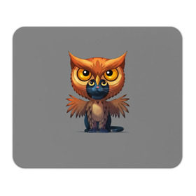 Коврик прямоугольный с принтом Совокот в Ухте, натуральный каучук | размер 230 х 185 мм; запечатка лицевой стороны | Тематика изображения на принте: cat | craft the world | owl | кот | кошка | птица | сова