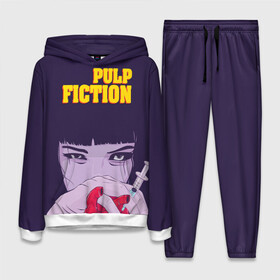 Женский костюм 3D (с толстовкой) с принтом Бульварное чтиво в Ухте,  |  | pulp fiction | адреналин | криминальное чтиво | миа уоллес | мия | сердце | укол