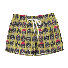Женские шорты 3D Байкер: в Ухте, 100% полиэстер | прямой крой, два кармана без застежек по бокам. Мягкая трикотажная резинка на поясе, внутри которой широкие завязки. Длина до середины бедра | мото | мотобайк | мотоцикл | очки | череп | шлем