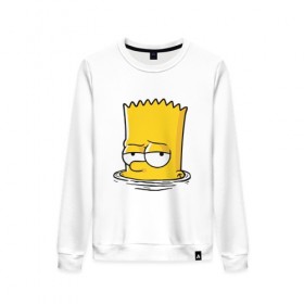 Женский свитшот хлопок с принтом Bart в Ухте, 100% хлопок | прямой крой, круглый вырез, на манжетах и по низу широкая трикотажная резинка  | bart | boy | homer | simpsons | барт | гомер | мальчик | мультфильм | симпсон | симпсоны | спрингфилд