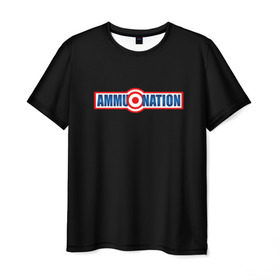 Мужская футболка 3D с принтом AMMU-NATION в Ухте, 100% полиэфир | прямой крой, круглый вырез горловины, длина до линии бедер | ammunation | auto | dead | grand | gta | gta5 | red | redemption | theft | гта