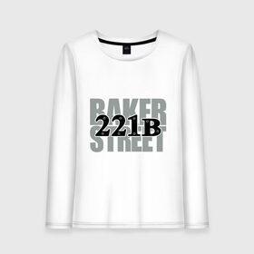 Женский лонгслив хлопок с принтом Baker Street в Ухте, 100% хлопок |  | detective | holmes | sherlock | англия | бейкер | бенедикт | ватсон | детектив | доктор | камбербэтч | лондон | мориарти | сериал | стрит | шерлок | шолмс