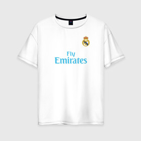 Женская футболка хлопок Oversize с принтом Реал Мадрид в Ухте, 100% хлопок | свободный крой, круглый ворот, спущенный рукав, длина до линии бедер
 | madrid | real | барселона | футбол