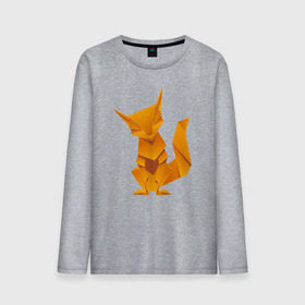 Мужской лонгслив хлопок с принтом Origami в Ухте, 100% хлопок |  | арт | животное | лиса | оригами