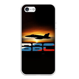 Чехол для iPhone 5/5S матовый с принтом Истребитель ВВС на закате в Ухте, Силикон | Область печати: задняя сторона чехла, без боковых панелей | Тематика изображения на принте: самолет