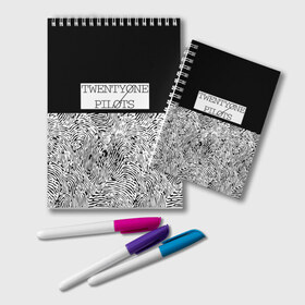 Блокнот с принтом Twenty one pilots в Ухте, 100% бумага | 48 листов, плотность листов — 60 г/м2, плотность картонной обложки — 250 г/м2. Листы скреплены удобной пружинной спиралью. Цвет линий — светло-серый
 | rock | t.o.p. | top | twenty one pilots | рок