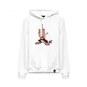 Женская толстовка хлопок с принтом Руканог в Ухте, френч-терри, мягкий теплый начес внутри (100% хлопок) | карман-кенгуру, эластичные манжеты и нижняя кромка, капюшон с подкладом и шнурком | 
