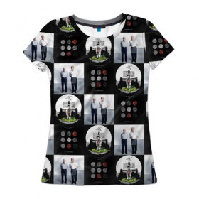 Женская футболка 3D с принтом Twenty One Pilots в Ухте, 100% полиэфир ( синтетическое хлопкоподобное полотно) | прямой крой, круглый вырез горловины, длина до линии бедер | 