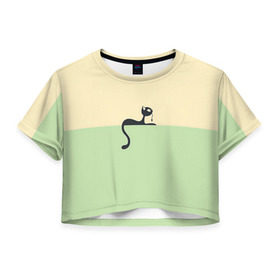 Женская футболка 3D укороченная Кот поймал мышку: в Ухте, 100% полиэстер | круглая горловина, длина футболки до линии талии, рукава с отворотами | иллюзия | компьютерная | кот | котенок | котэ | кошачья | кошка | лежит | мышка | мышь | хвост