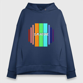 Женское худи Oversize хлопок с принтом Imagine Dragons в Ухте, френч-терри — 70% хлопок, 30% полиэстер. Мягкий теплый начес внутри —100% хлопок | боковые карманы, эластичные манжеты и нижняя кромка, капюшон на магнитной кнопке | imagine dragons