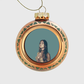 Стеклянный ёлочный шар с принтом Меган Фокс маслом в Ухте, Стекло | Диаметр: 80 мм | Тематика изображения на принте: megan fox | актриса | бездарность