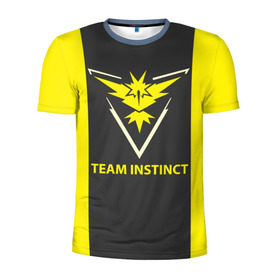 Мужская футболка 3D спортивная с принтом Team instinct в Ухте, 100% полиэстер с улучшенными характеристиками | приталенный силуэт, круглая горловина, широкие плечи, сужается к линии бедра | game | игра | игрок | инстинкт | пикачу | покемон