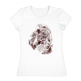 Женская футболка хлопок с принтом Ястреб в Ухте, 100% хлопок | прямой крой, круглый вырез горловины, длина до линии бедер, слегка спущенное плечо | birds | fly | акула | летать | полет | птички