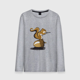 Мужской лонгслив хлопок с принтом Белка в Ухте, 100% хлопок |  | белка | белочка | жёлудь | животные | лес | орех | оружие | солдат