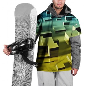 Накидка на куртку 3D с принтом Плавающие кубы в Ухте, 100% полиэстер |  | abstract | abstraction | block | tessera | абстракция | кубики | текстура