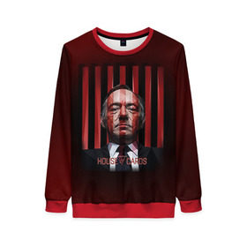 Женский свитшот 3D с принтом House of Cards в Ухте, 100% полиэстер с мягким внутренним слоем | круглый вырез горловины, мягкая резинка на манжетах и поясе, свободная посадка по фигуре | house of cards | карточный домик | кевин спейси | сериалы