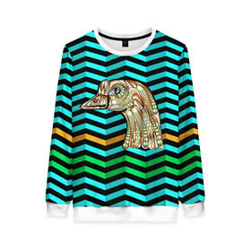 Женский свитшот 3D с принтом Гусь в Ухте, 100% полиэстер с мягким внутренним слоем | круглый вырез горловины, мягкая резинка на манжетах и поясе, свободная посадка по фигуре | pattern | голова животного | гусь | животные | текстуры | узоры