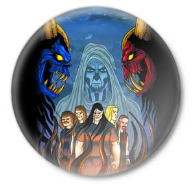 Значок с принтом Metalocalypse (Dethklok) 4 в Ухте,  металл | круглая форма, металлическая застежка в виде булавки | Тематика изображения на принте: dethklok | metalocalypse