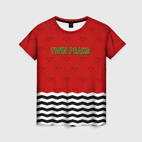 Женская футболка 3D с принтом Twin Peaks Red Room в Ухте, 100% полиэфир ( синтетическое хлопкоподобное полотно) | прямой крой, круглый вырез горловины, длина до линии бедер | Тематика изображения на принте: red room | twin peaks | красная комната | купер | сериалы | твин пикс