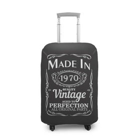 Чехол для чемодана 3D с принтом Сделано в 1970 в Ухте, 86% полиэфир, 14% спандекс | двустороннее нанесение принта, прорези для ручек и колес | 1970 | винтаж | год рождения | дата | надпись | сделано