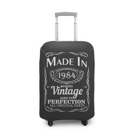 Чехол для чемодана 3D Сделано в 1984: в Ухте, 86% полиэфир, 14% спандекс | двустороннее нанесение принта, прорези для ручек и колес | 1984 | винтаж | год рождения | дата | надпись | сделано