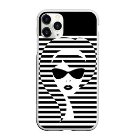 Чехол для iPhone 11 Pro матовый с принтом Pop art girl в Ухте, Силикон |  | abstraction | background | band | black and white | fashion | girl | hair | pop art | silhouette | style | абстракция | девушка | мода | очки | полосы | поп  арт | прическа | силуэт | стиль | фон | черно  белый