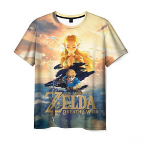 Мужская футболка 3D с принтом The Legend of Zelda в Ухте, 100% полиэфир | прямой крой, круглый вырез горловины, длина до линии бедер | breath of the wild | the legend of zelda