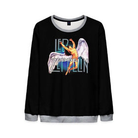 Мужской свитшот 3D с принтом Led Zeppelin Angel в Ухте, 100% полиэстер с мягким внутренним слоем | круглый вырез горловины, мягкая резинка на манжетах и поясе, свободная посадка по фигуре | рок