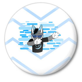 Значок с принтом Wolf Dab в Ухте,  металл | круглая форма, металлическая застежка в виде булавки | Тематика изображения на принте: dab | dabbing | music | style | wolf | арт | волк | животные | музыка | полосы | стиль | текстура