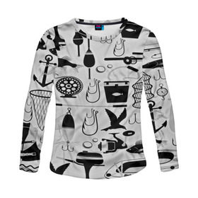 Женский лонгслив 3D с принтом Рыбак в Ухте, 100% полиэстер | длинные рукава, круглый вырез горловины, полуприлегающий силуэт | baitbest | bottom | driftwood | fisherman | fishing | fishwaterhook | pike | river | вода | дно | коряга | крючок | лучший рыбак | наживка | река | рыба | рыбалка | щука