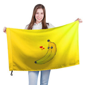 Флаг 3D с принтом Just Banana (Yellow) в Ухте, 100% полиэстер | плотность ткани — 95 г/м2, размер — 67 х 109 см. Принт наносится с одной стороны | banana | банан | желтый | оранжевый | фрукты
