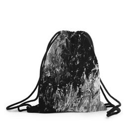 Рюкзак-мешок 3D с принтом GRAY&BLACK в Ухте, 100% полиэстер | плотность ткани — 200 г/м2, размер — 35 х 45 см; лямки — толстые шнурки, застежка на шнуровке, без карманов и подкладки | Тематика изображения на принте: abstraction | color | spray | tie dye | абстракция | акварель | живопись | искусство | краски | текстуры | цветные краски | яркие цвета