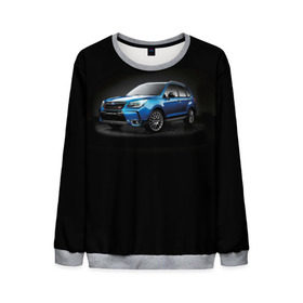 Мужской свитшот 3D с принтом Black в Ухте, 100% полиэстер с мягким внутренним слоем | круглый вырез горловины, мягкая резинка на манжетах и поясе, свободная посадка по фигуре | Тематика изображения на принте: subaru | субару