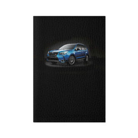 Обложка для паспорта матовая кожа с принтом Black в Ухте, натуральная матовая кожа | размер 19,3 х 13,7 см; прозрачные пластиковые крепления | Тематика изображения на принте: subaru | субару