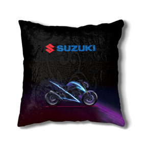 Подушка 3D с принтом Suzuki в Ухте, наволочка – 100% полиэстер, наполнитель – холлофайбер (легкий наполнитель, не вызывает аллергию). | состоит из подушки и наволочки. Наволочка на молнии, легко снимается для стирки | suzuki | байк | мотик | мото | мотоцикл | спортбайк | сузуки